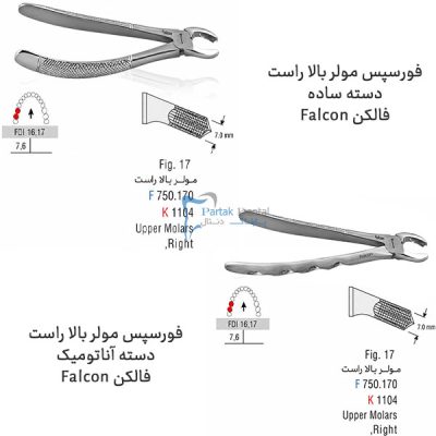 خرید و قیمت فورسپس مولر بالا راست فالکن Falcon